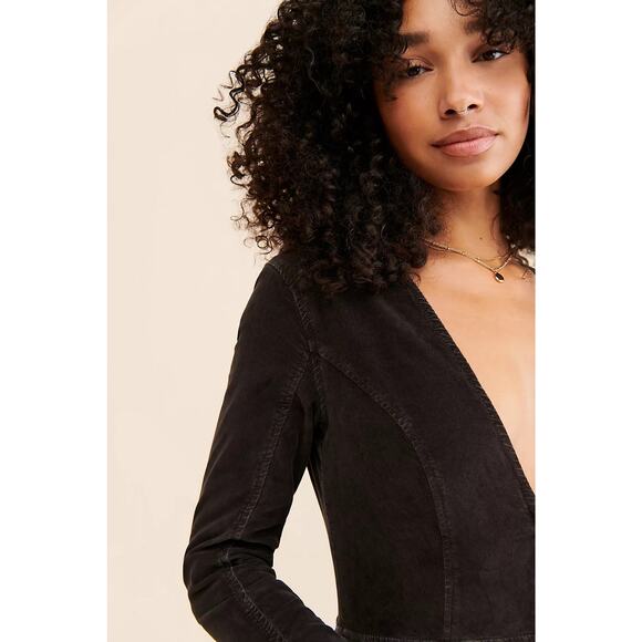 Free People Jovi Corduroy Long Sleeve 70’s Jumpsuit Sz S - Picture 4 of 14